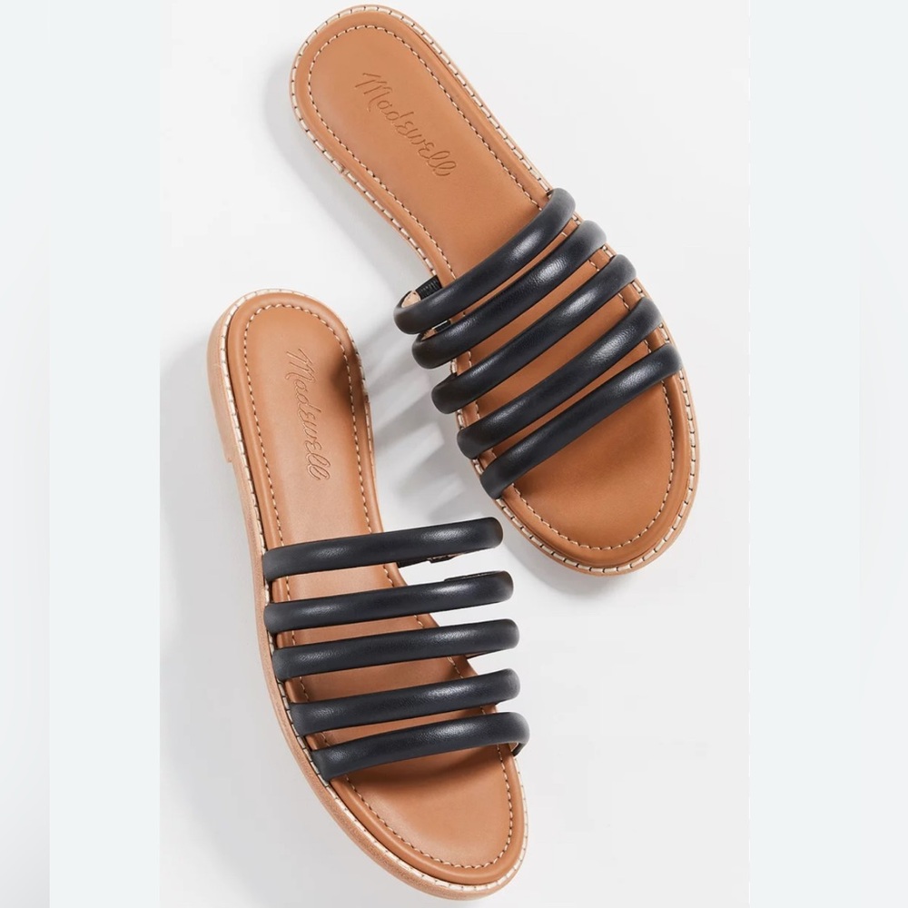 Madewell The Addie Slide Sandals in True Black